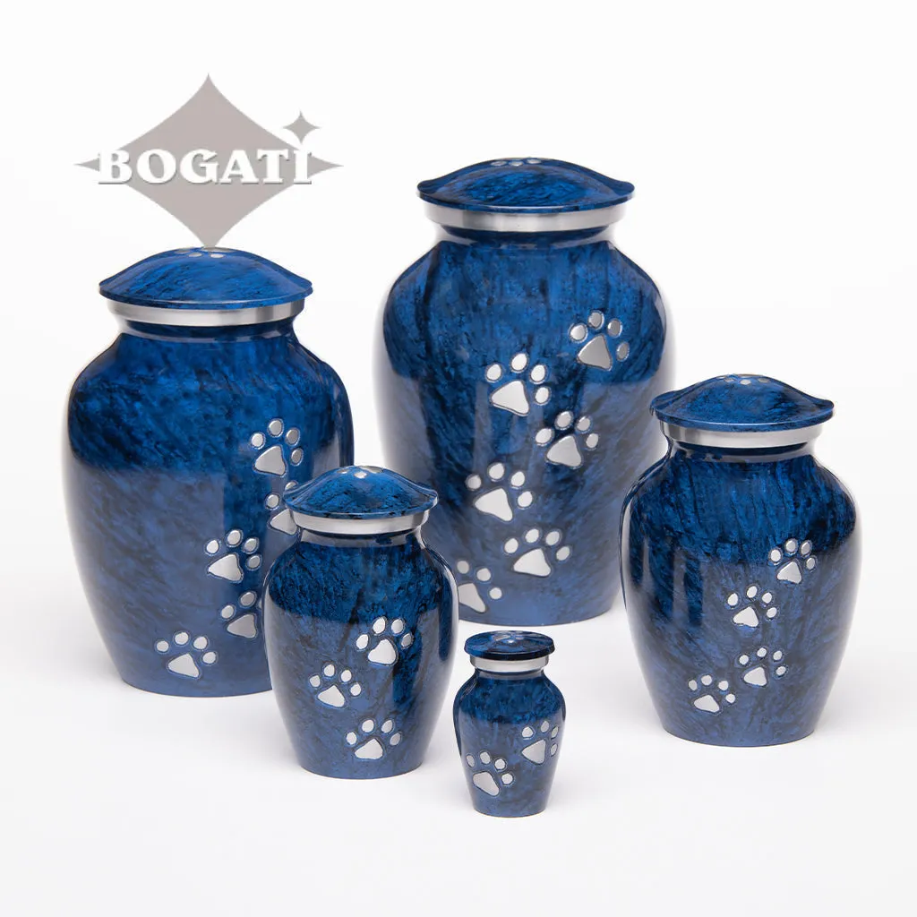 LARGE Alloy Pet Urn -1658  "Paws to Heaven" - Marbled Stone Finish