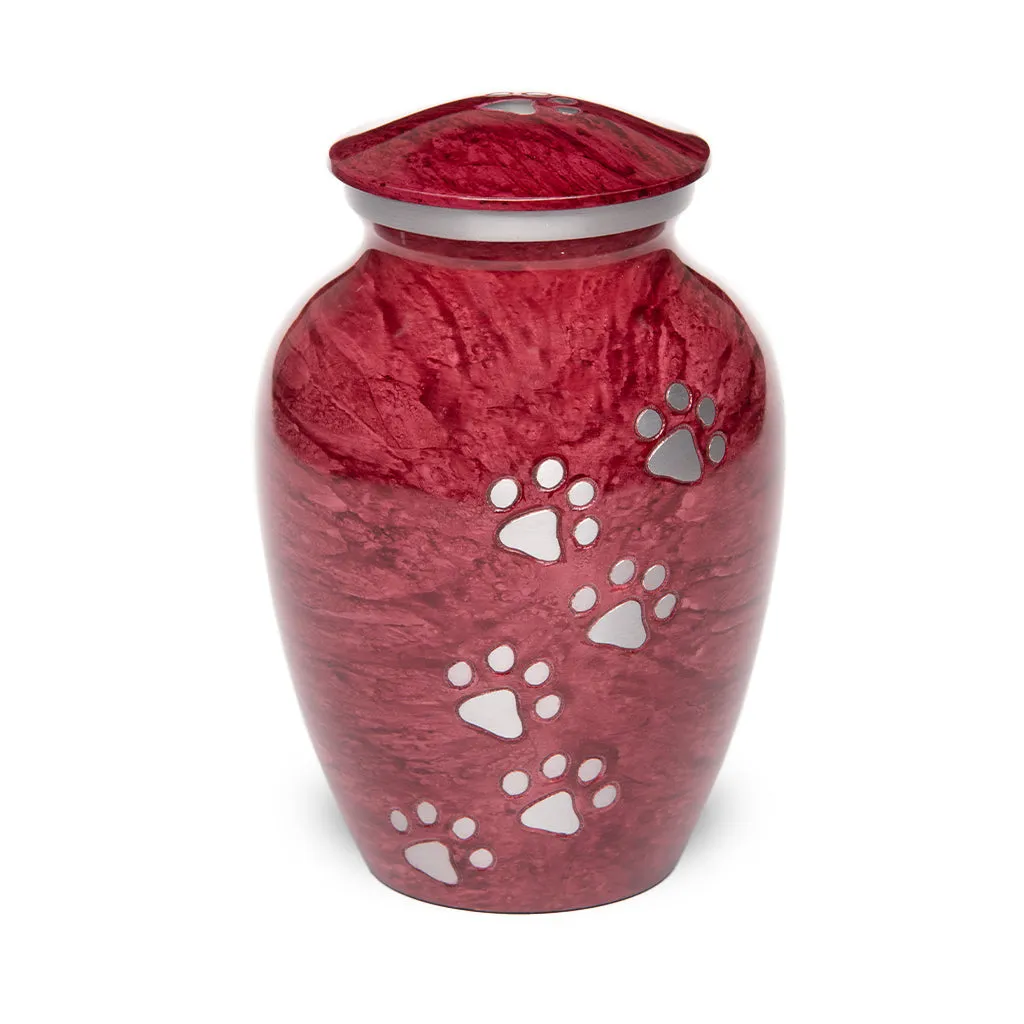 LARGE Alloy Pet Urn -1658  "Paws to Heaven" - Marbled Stone Finish