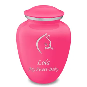 Large Embrace Bright Pink Cat Pet Cremation Urn