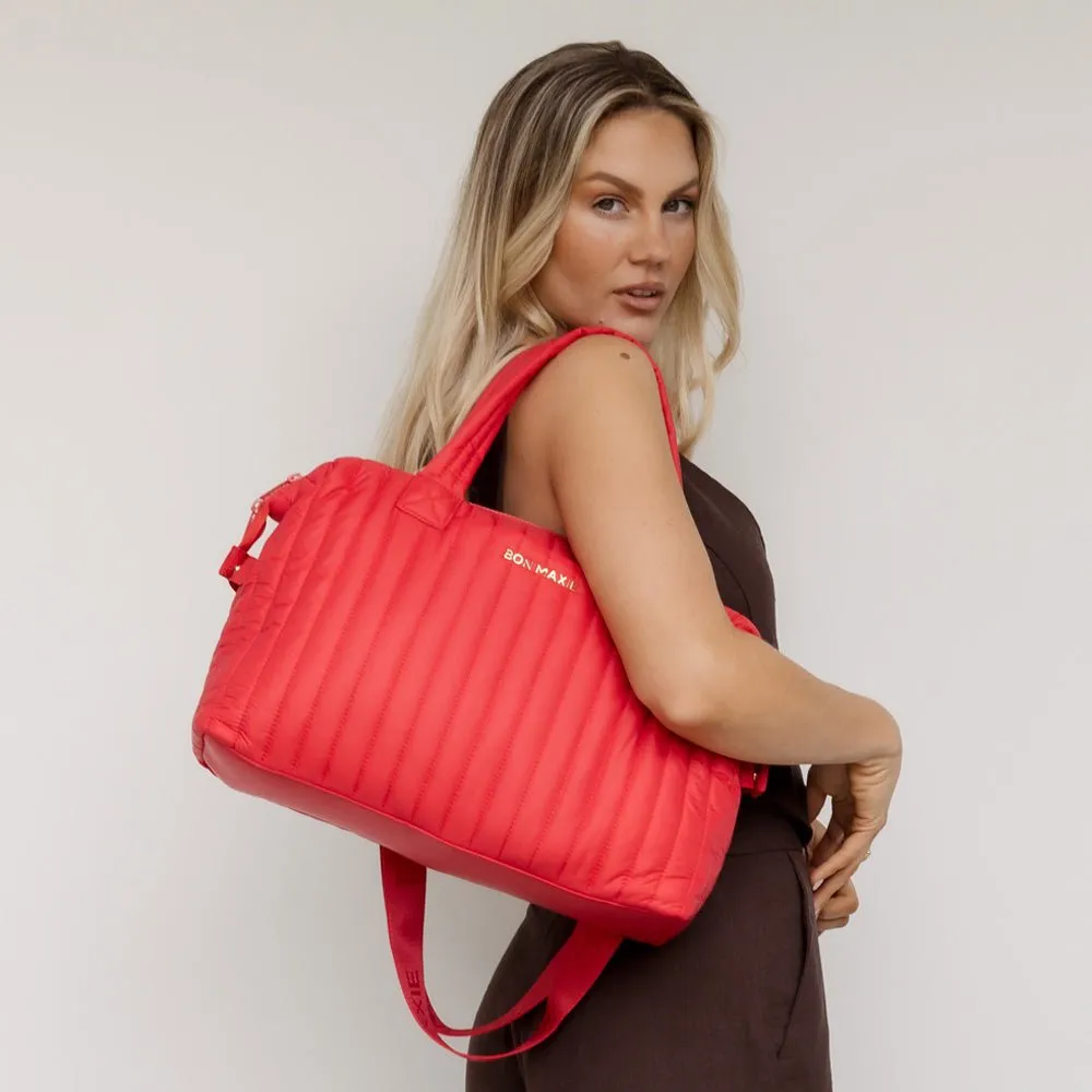 Large Puffy Pillow Crossbody Bag -- Red