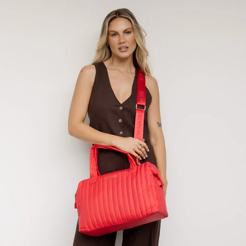 Large Puffy Pillow Crossbody Bag -- Red