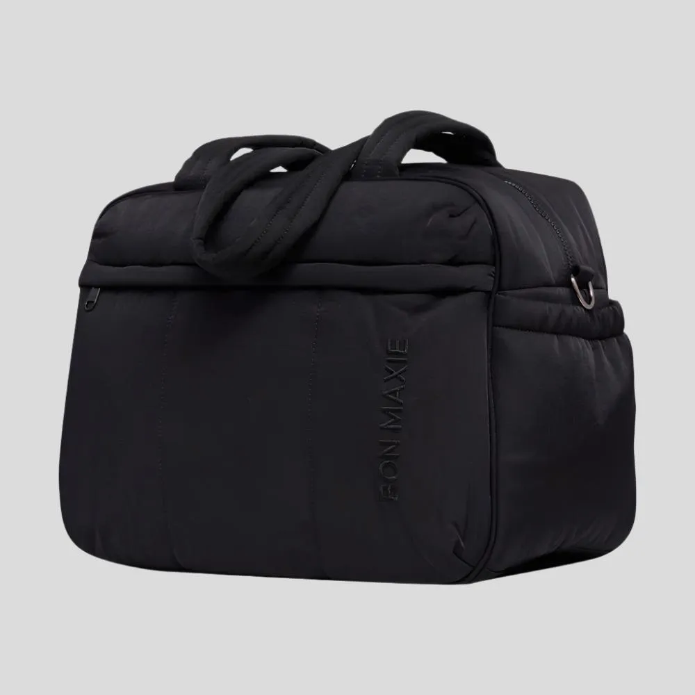 Large Weekender Nylon Duffel Bag -- Black