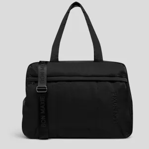 Large Weekender Nylon Duffel Bag -- Black