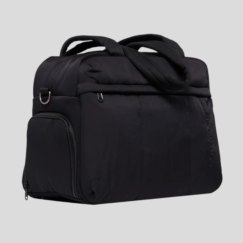Large Weekender Nylon Duffel Bag -- Black