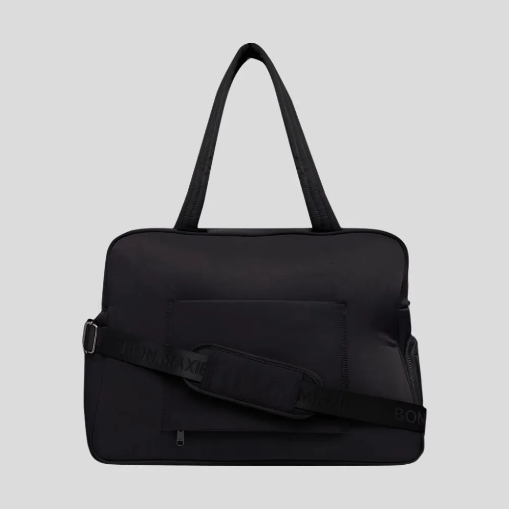 Large Weekender Nylon Duffel Bag -- Black