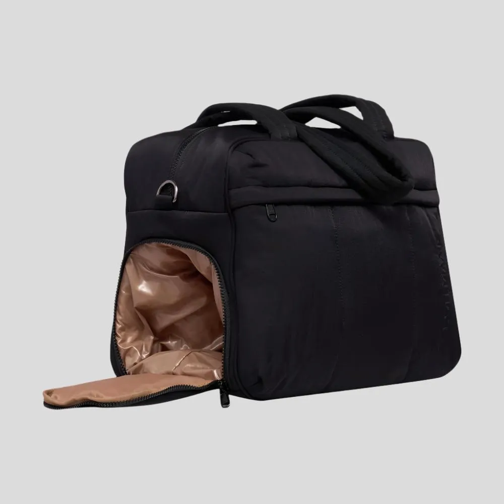 Large Weekender Nylon Duffel Bag -- Black