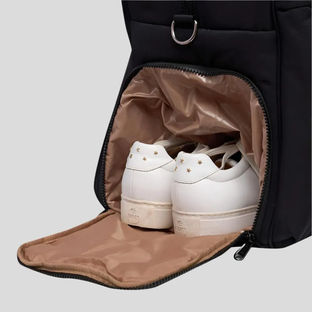 Large Weekender Nylon Duffel Bag -- Milk Tea