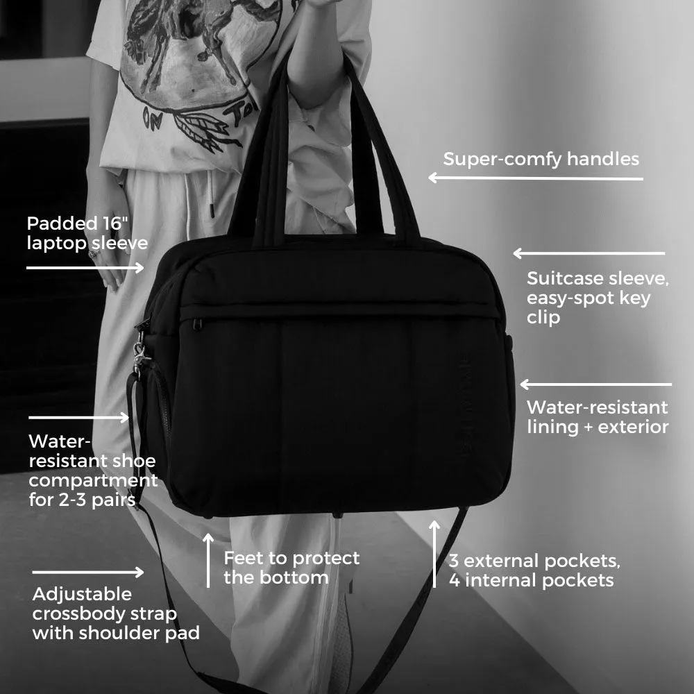 Large Weekender Nylon Duffel Bag -- Milk Tea