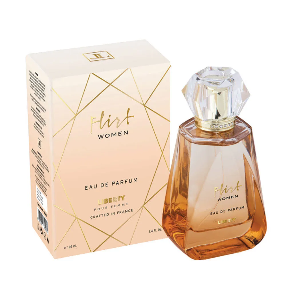 Liberty Luxury Flirt Perfume for Women (100ml/3.4Oz), Eau De Parfum (EDP), Crafted in France, Long Lasting Smell, Floral & Oriental notes.