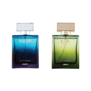 Liberty Luxury Men's Gift Set - Legend and Passion (100ml/3.4Oz each) Eau De Parfum (EDP), Crafted in France, Long Lasting Smell.