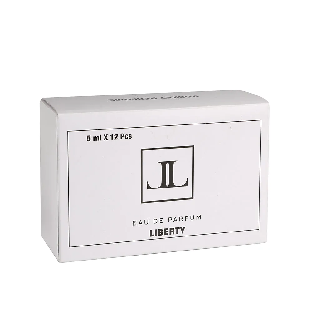 Liberty Luxury Pocket Liquid Perfume Testers For Men, Gift Set - Pack Of 12, Long Lasting Fragrance, Edp - 12 Men Musk Scent - Rebel, Impulse, Marine, Passion, Legend, & Oud Gold (5 Milliliters Each)