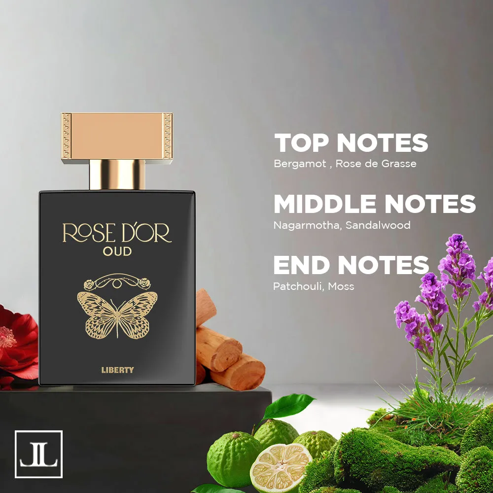 Liberty Luxury Rose Dyor Oud Perfume for Unisex, Eau De Parfum (EDP) Spray, 100ml/3.4 Oz, Long Lasting Smell