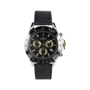 Limited Edition Men's Sterling Silver Black Dial Chronograph with Stingray Strap