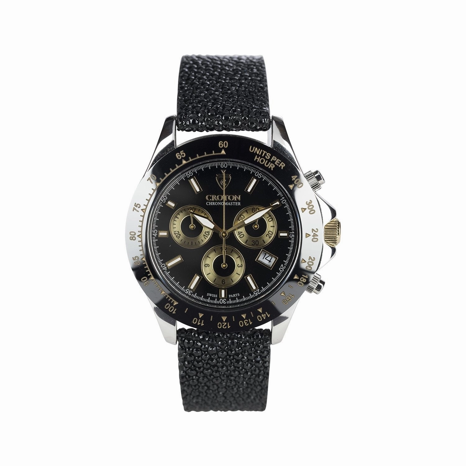 Limited Edition Men's Sterling Silver Black Dial Chronograph with Stingray Strap