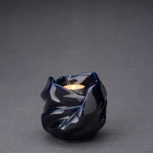 Luminous Tealight Candle Ceramic Keepsake Urn in Cobalt Blue - 29 Cubic Inches