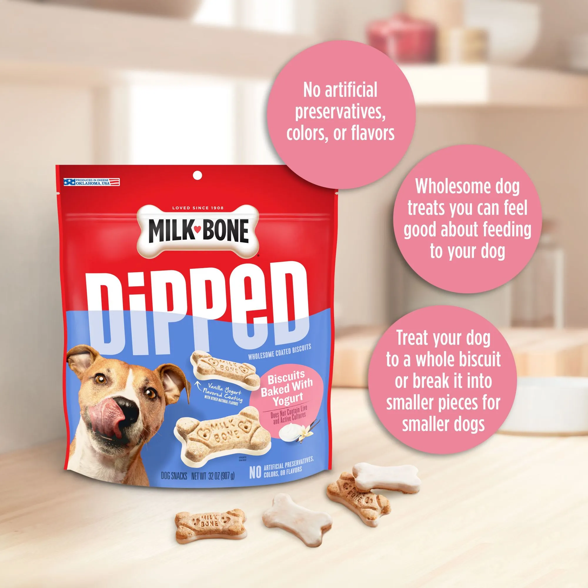 Milk-Bone Dipped Dog Biscuits Baked With Vanilla Yogurt, 12 oz