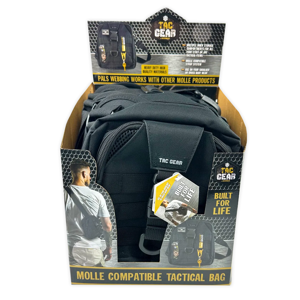 Mini MOLLE Tactical Sling Bag with Strap - 4 Pieces Per Retail Ready Display 25486