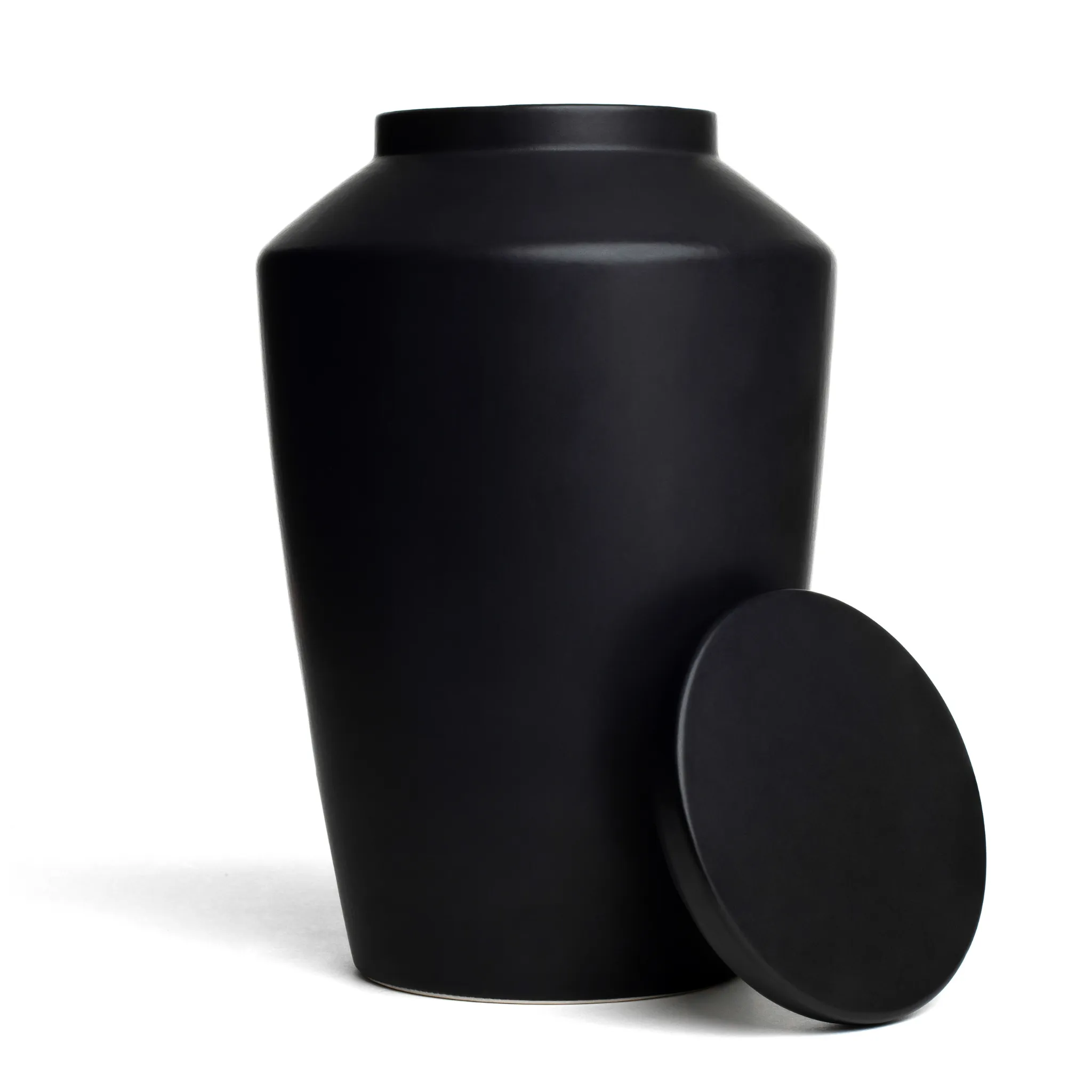 Modern Ceramic Cremation Urn in Black