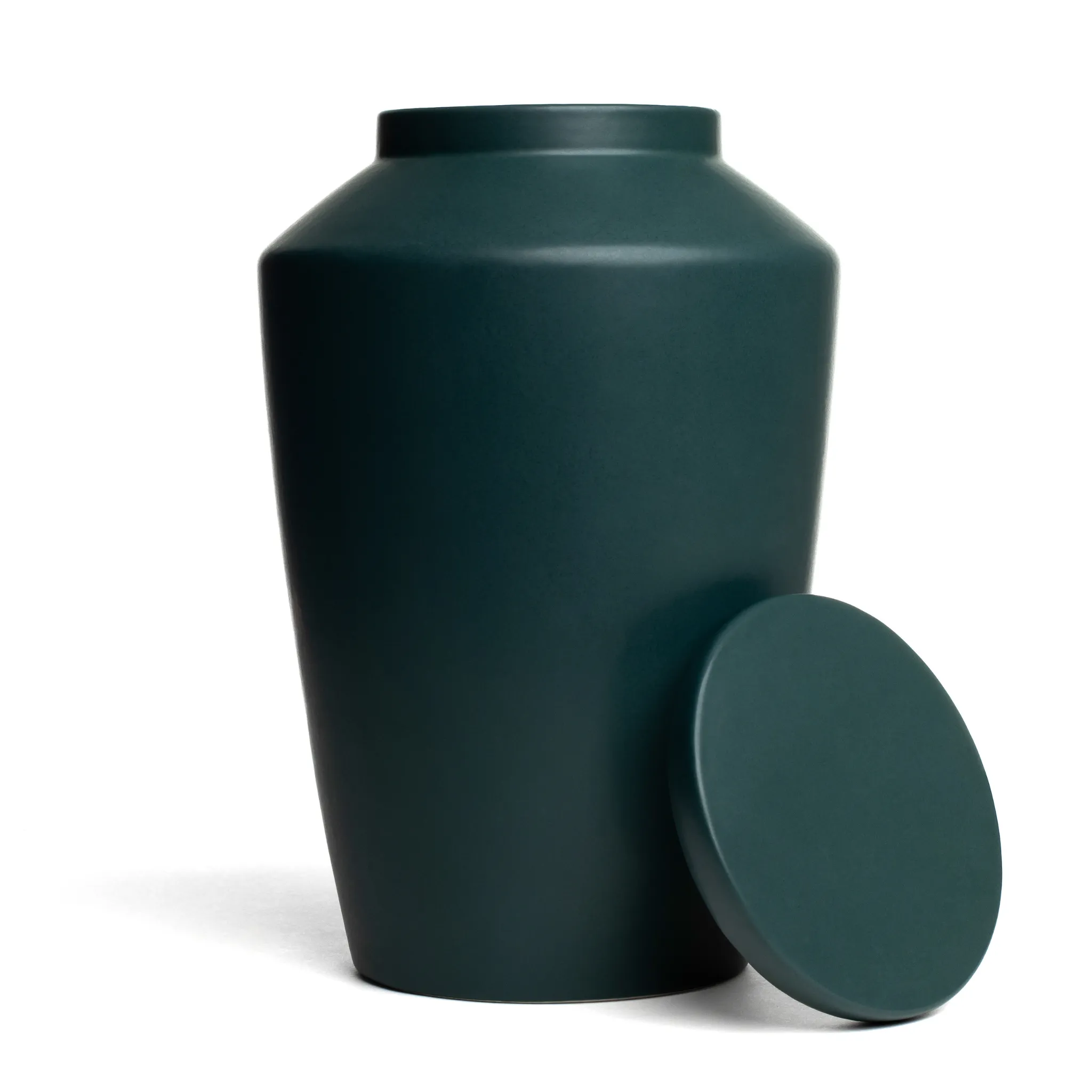 Modern Ceramic Cremation Urn in Green