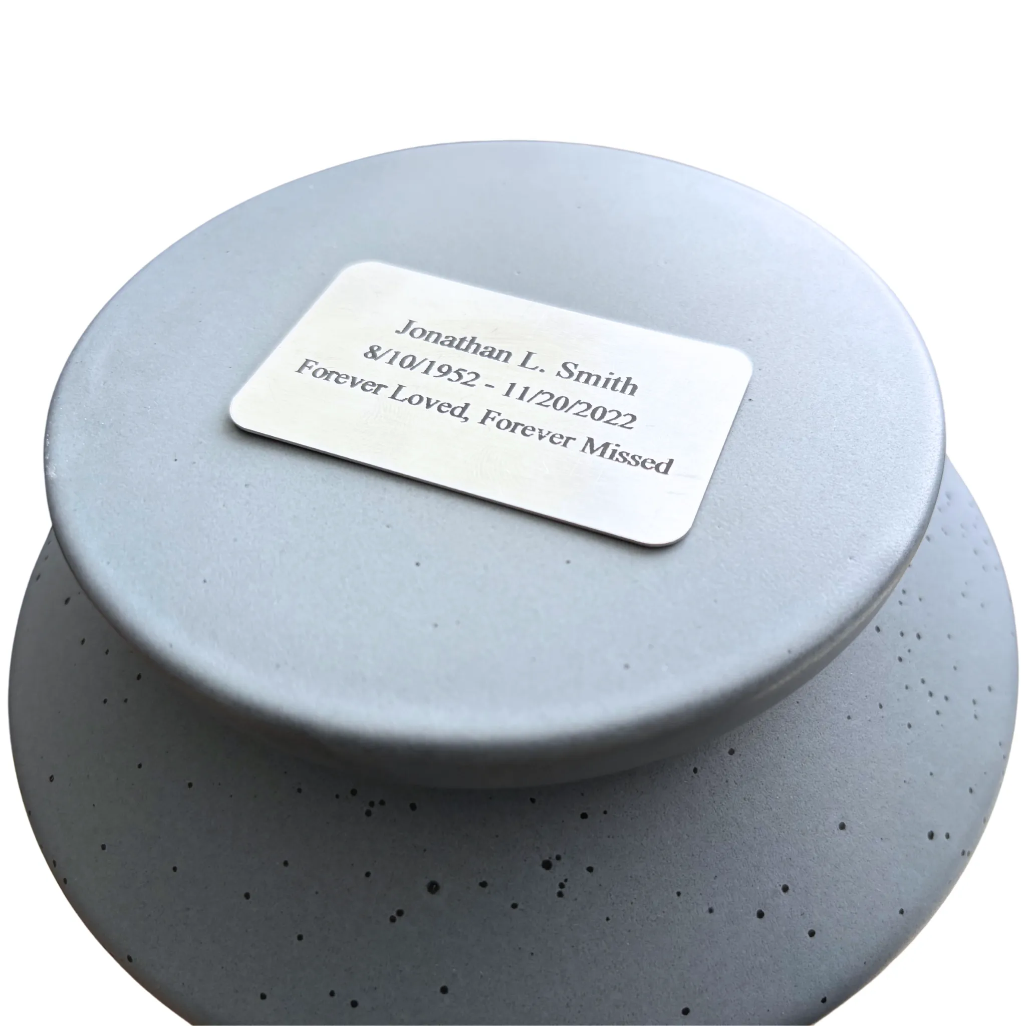 Modern Ceramic Cremation Urn in Speckled Gray