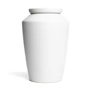 Modern Ceramic Cremation Urn in White