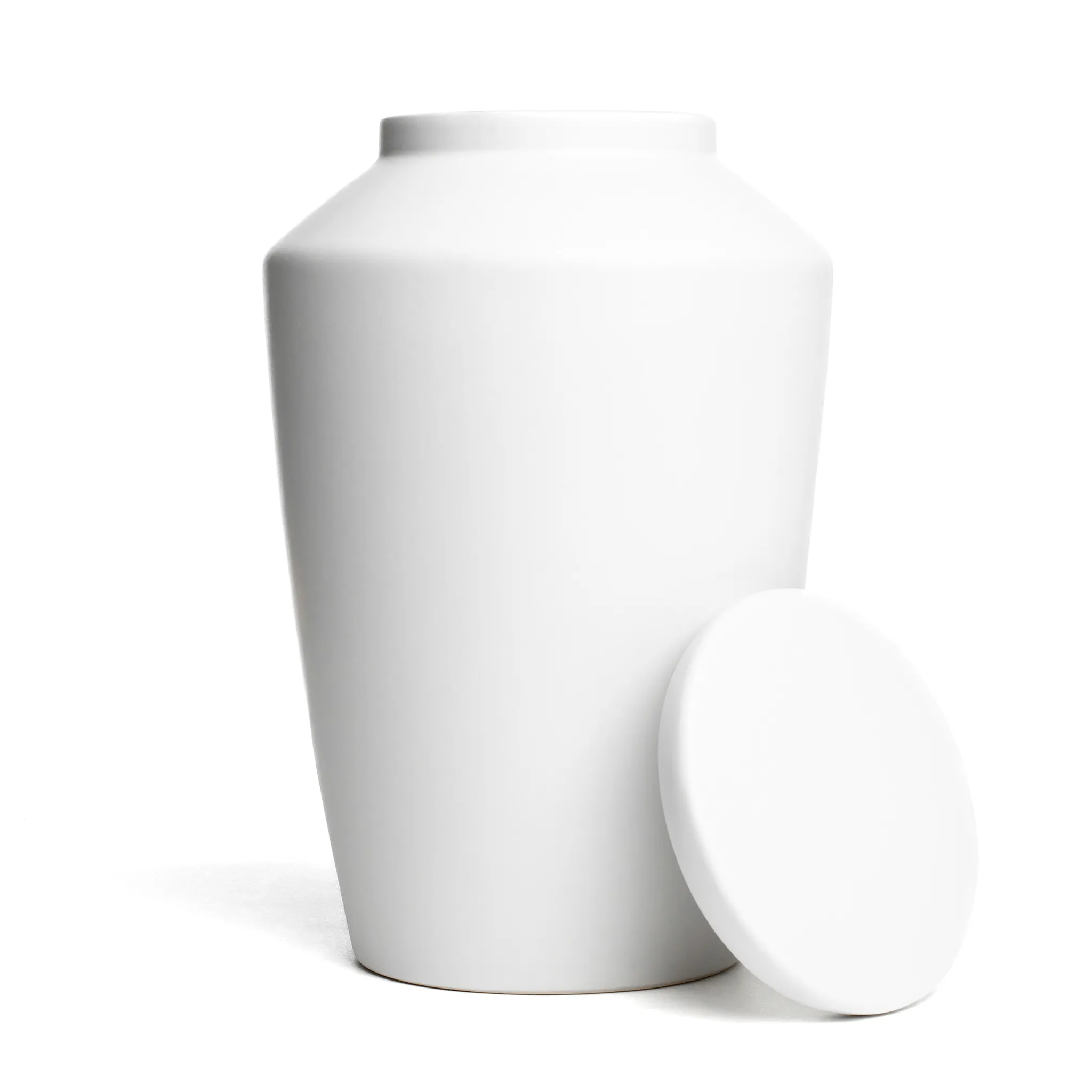 Modern Ceramic Cremation Urn in White