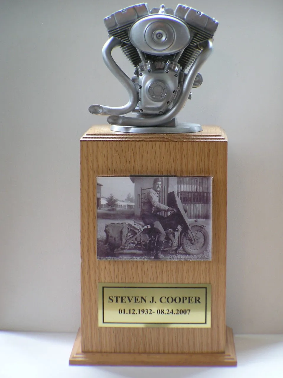 Motorcycle Engine Urn Tower