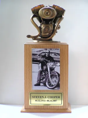 Motorcycle Engine Urn Tower
