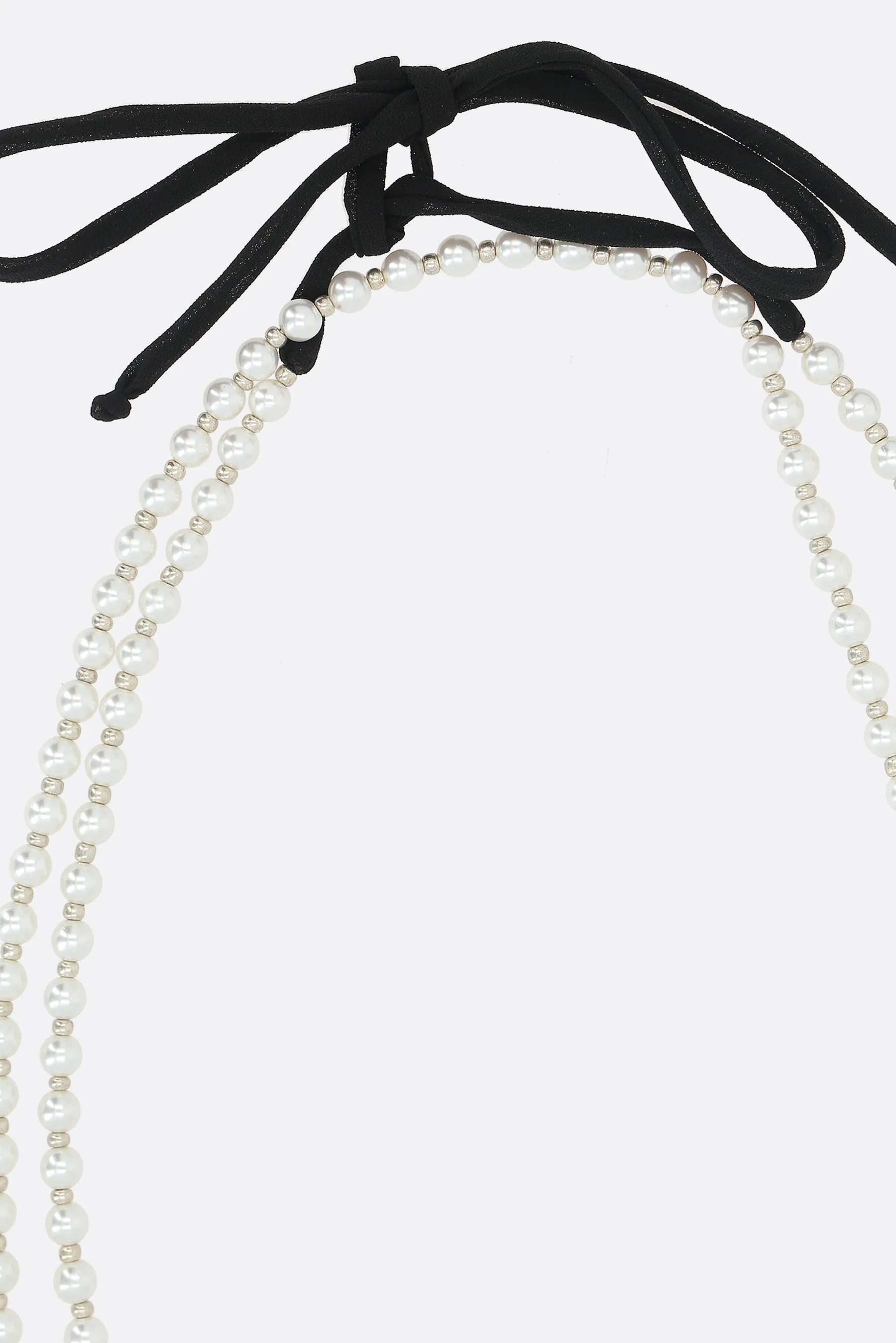 multi-wrap necklace with glass pearls