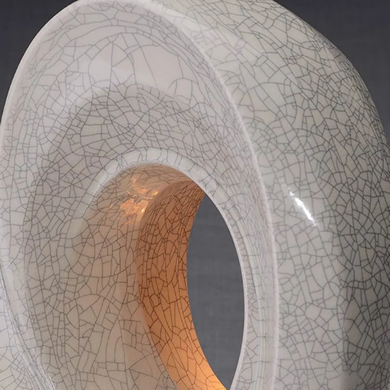 Passage Sculpture Art Memorial Candle Ceramic Cremation Urn in Craquelure