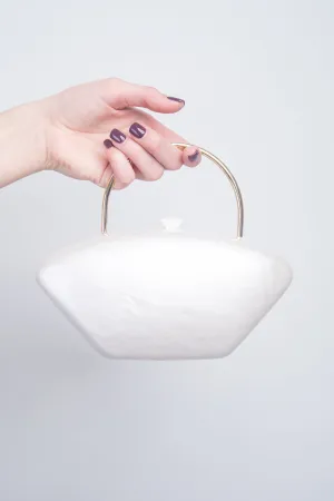 Pearl Marble Gold Arch Handle Clutch