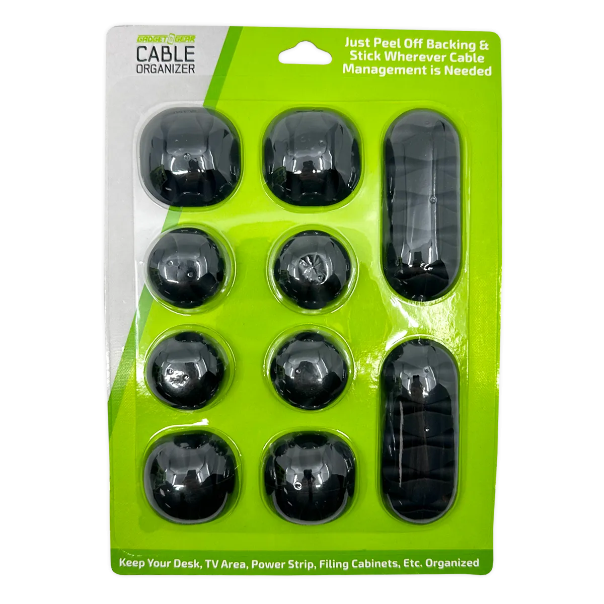 Peel Stick Cable Organizer Sets - 6 Pieces Per Retail Ready Display 25377