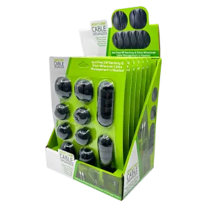 Peel Stick Cable Organizer Sets - 6 Pieces Per Retail Ready Display 25377