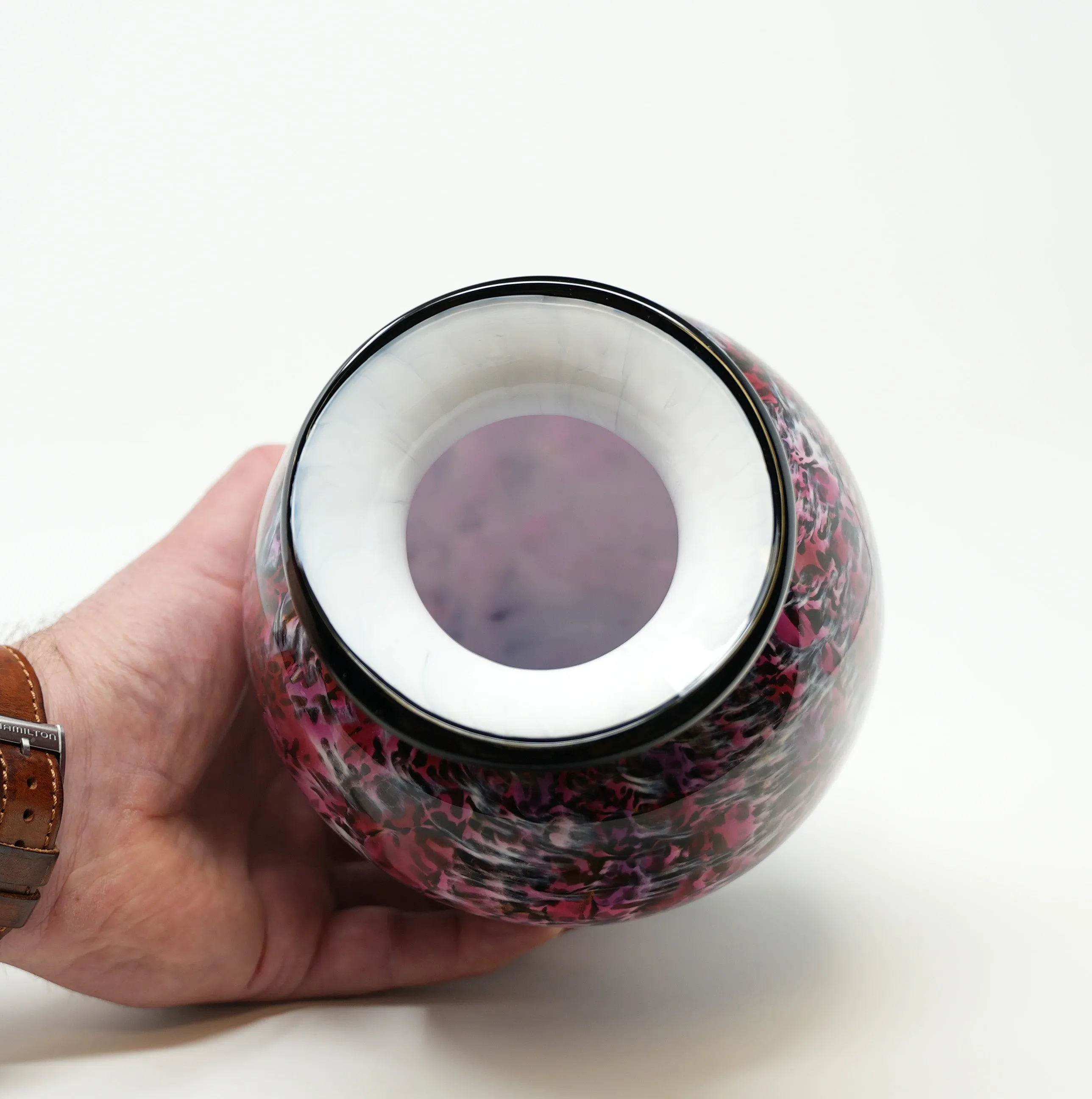 Pet Hand Blown Glass Cremation Urn in Atlantic Ruby
