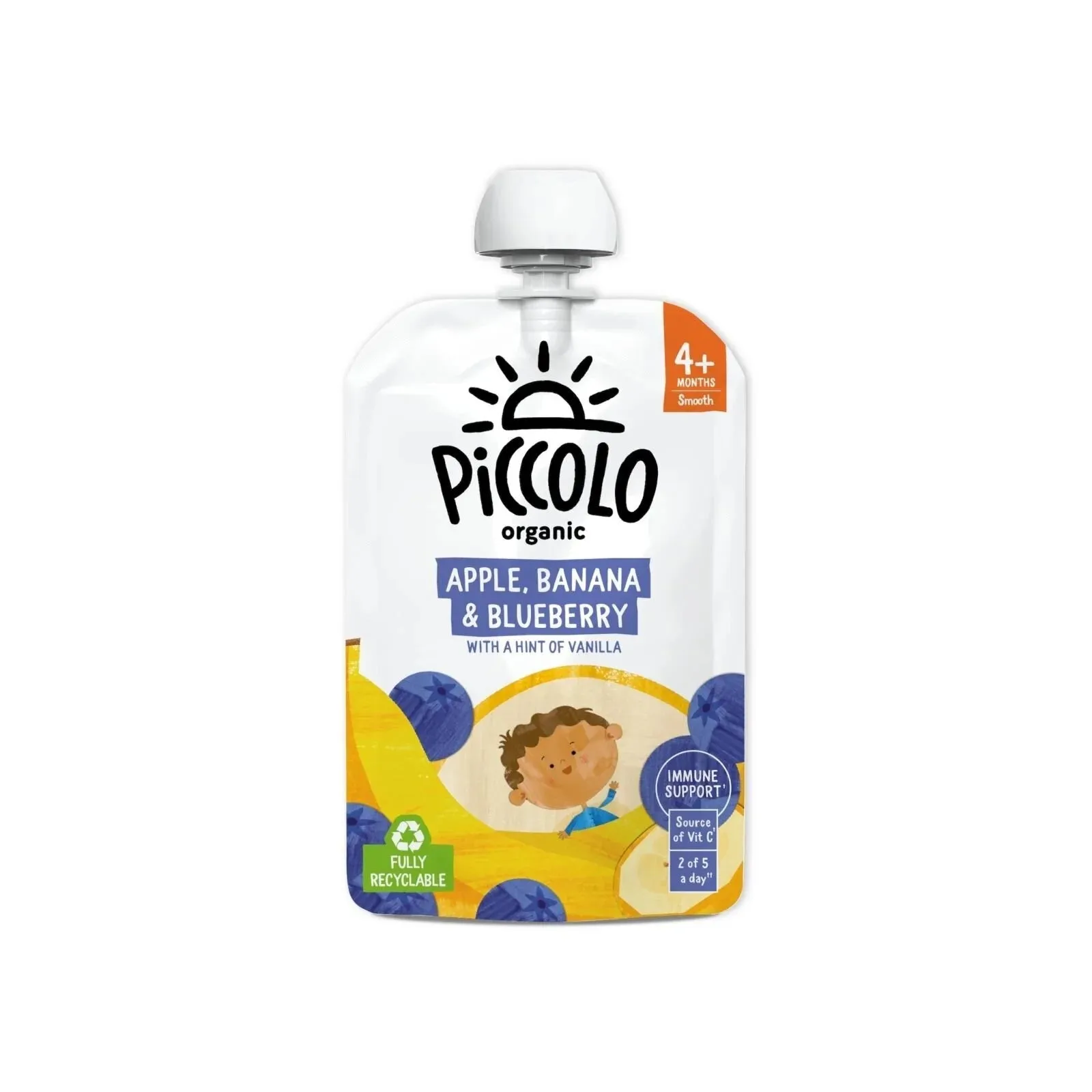 Piccolo Organic Apple Banana & Blueberry 4  months 100g