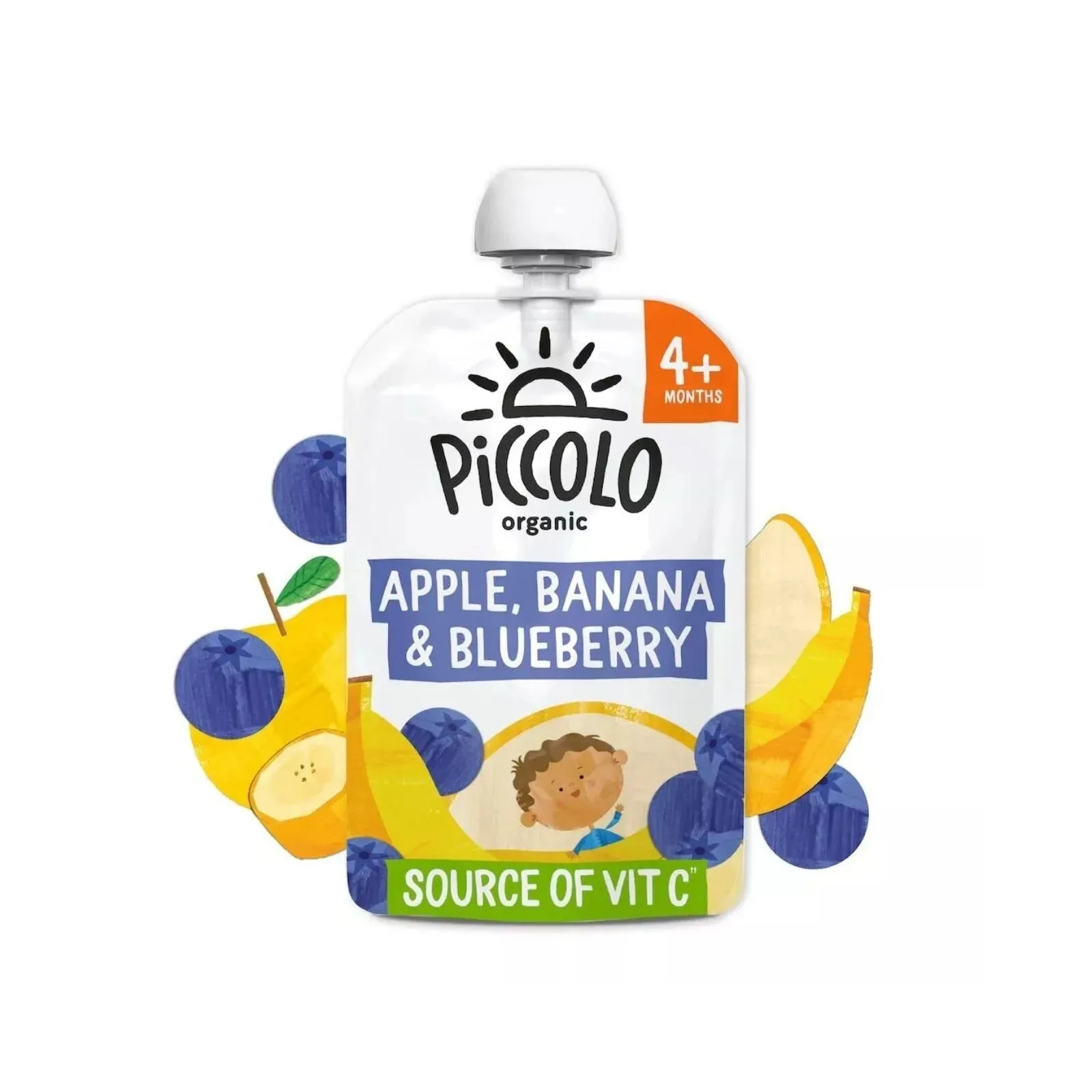 Piccolo Organic Apple Banana & Blueberry 4  months 100g