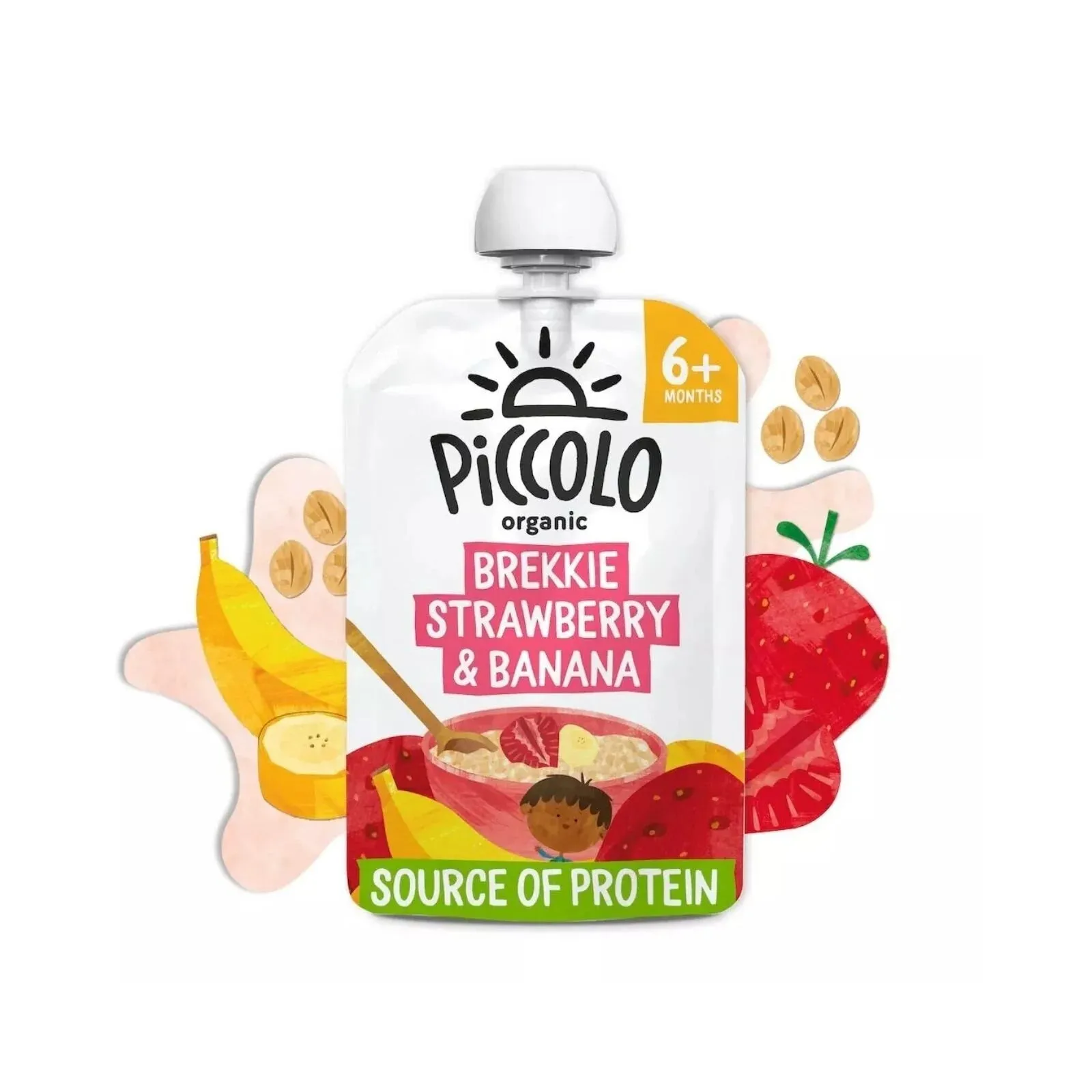 Piccolo Organic Brekkie Strawberry & Banana 6  months 100g