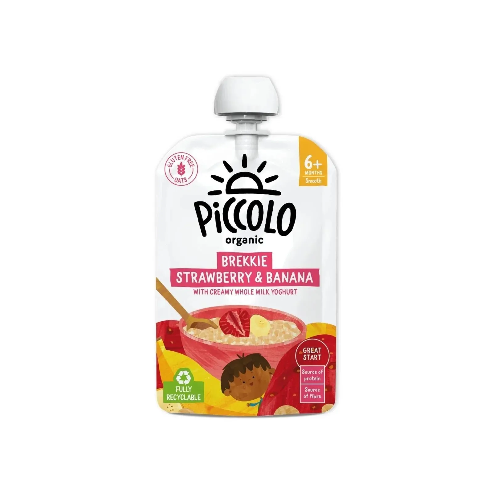 Piccolo Organic Brekkie Strawberry & Banana 6  months 100g