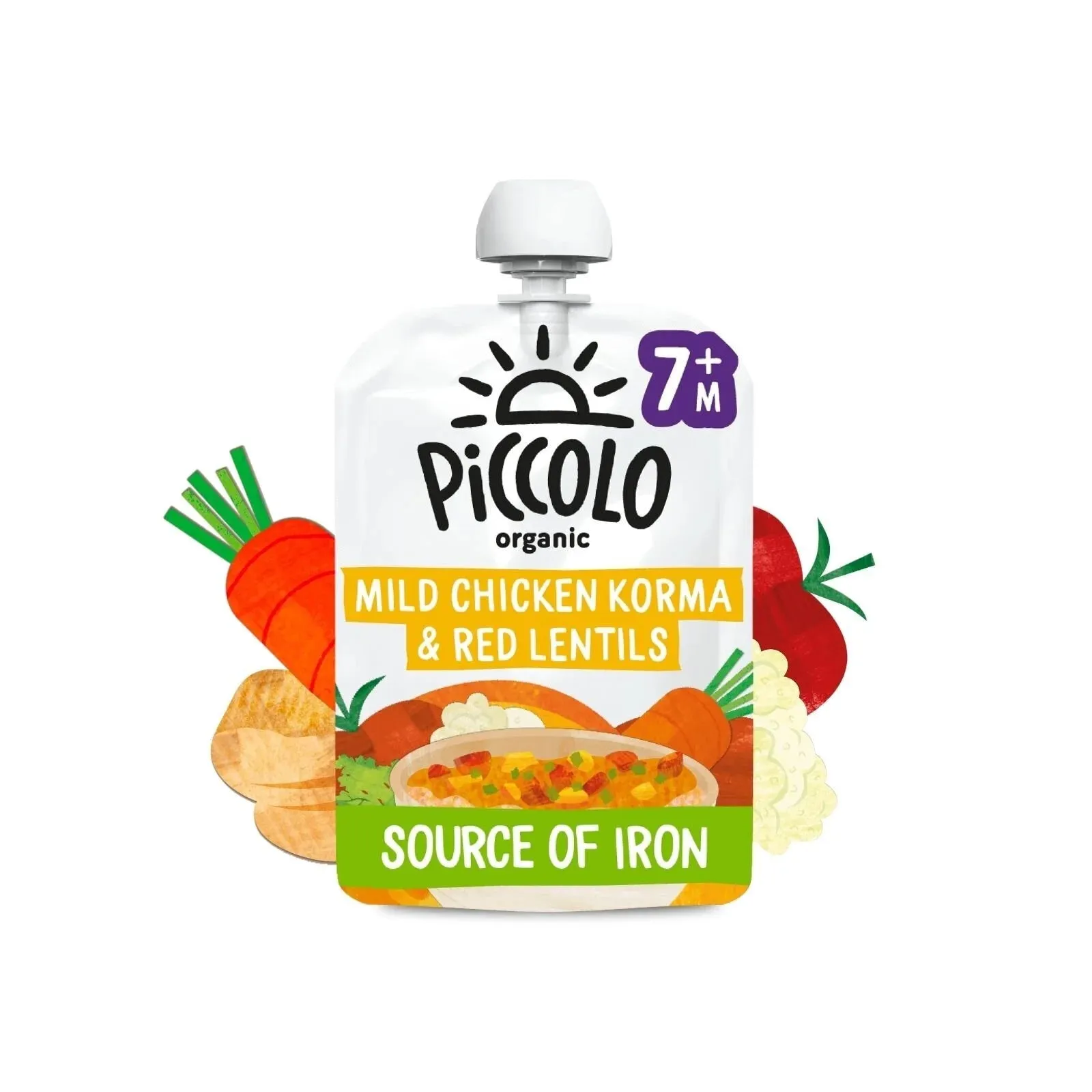 Piccolo Organic Mild Chicken Korma and Red Lentils 7  months 130g