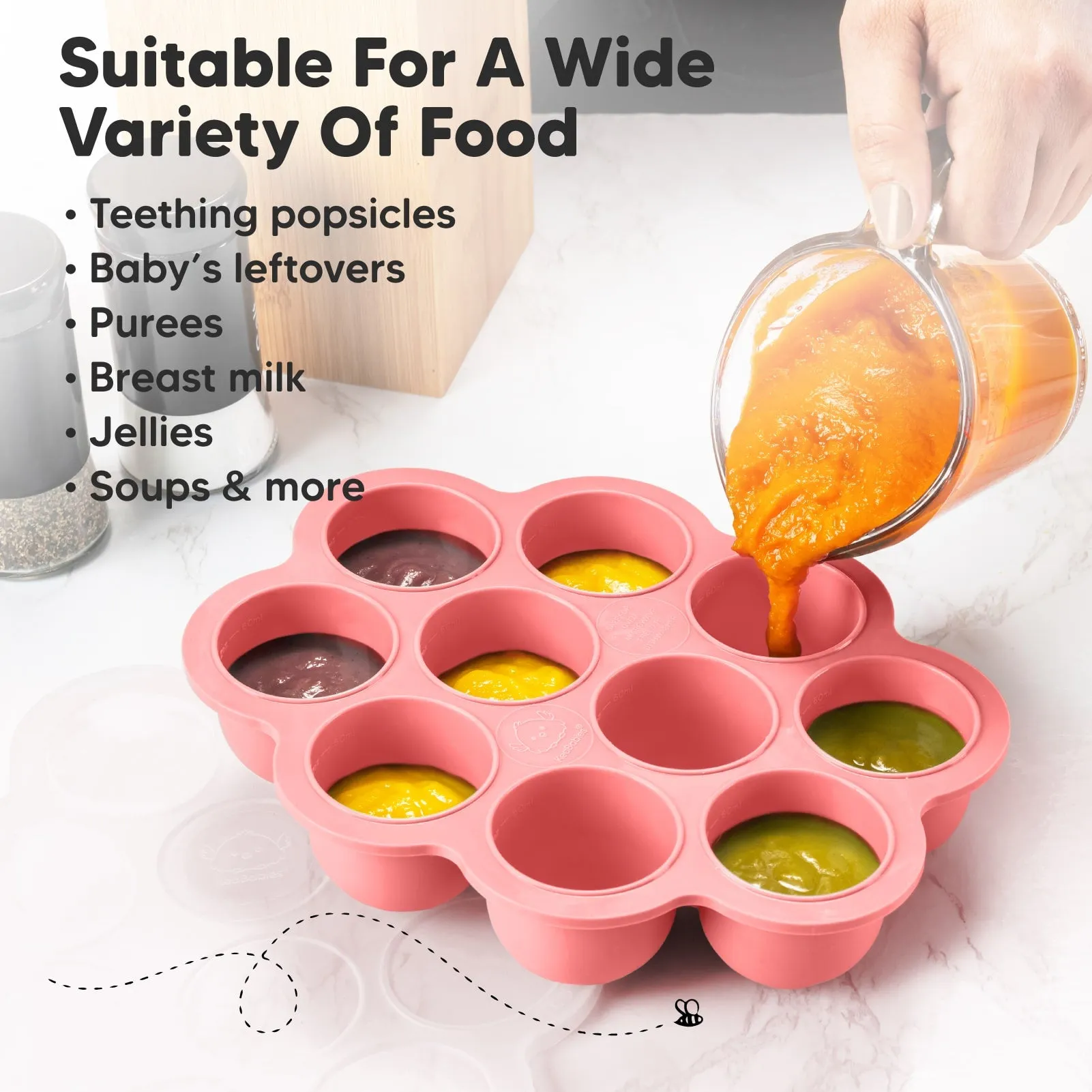 Prep Silicone Baby Food Tray (Blossom)