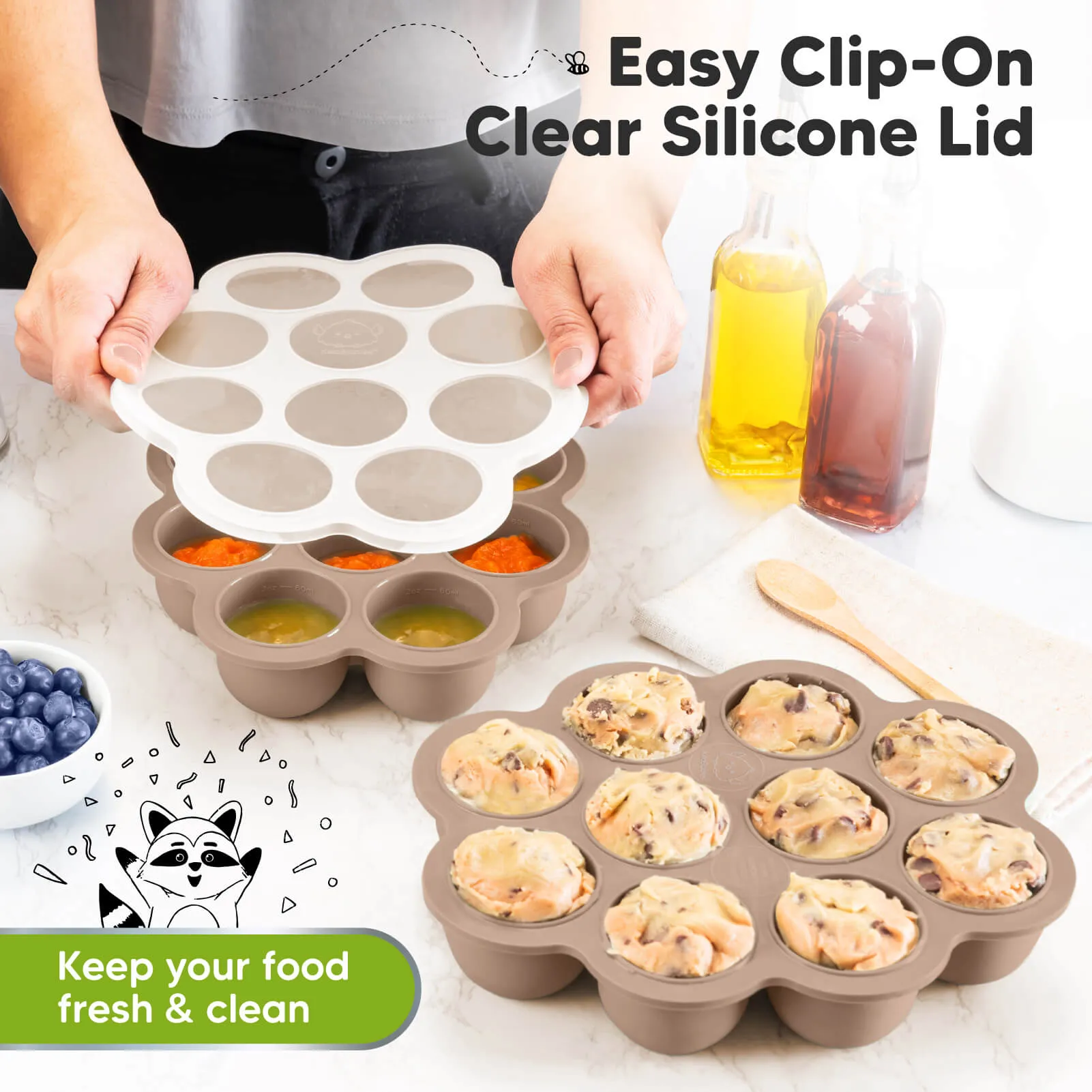 Prep Silicone Baby Food Tray (Chai Latte)