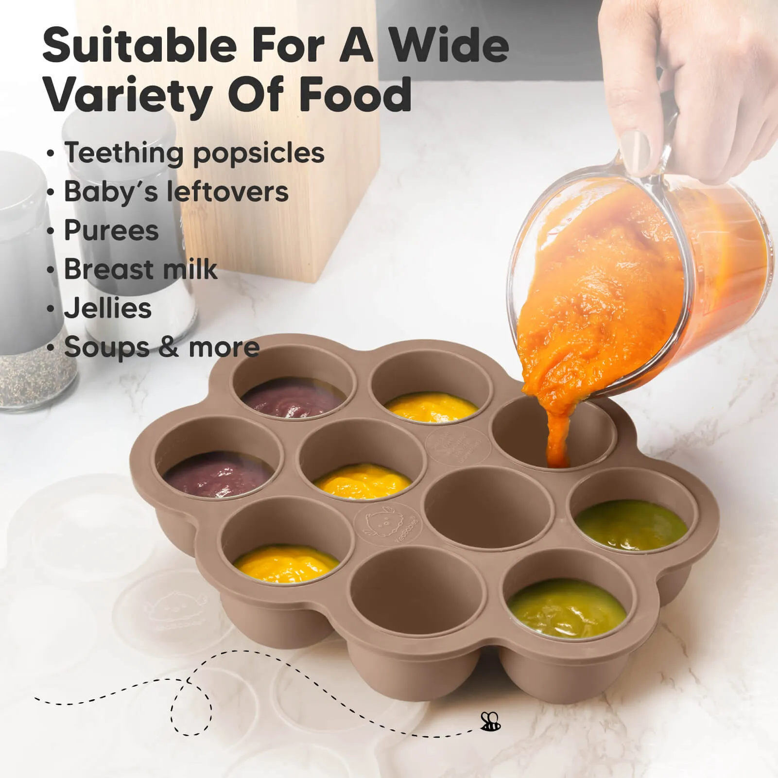 Prep Silicone Baby Food Tray (Chai Latte)