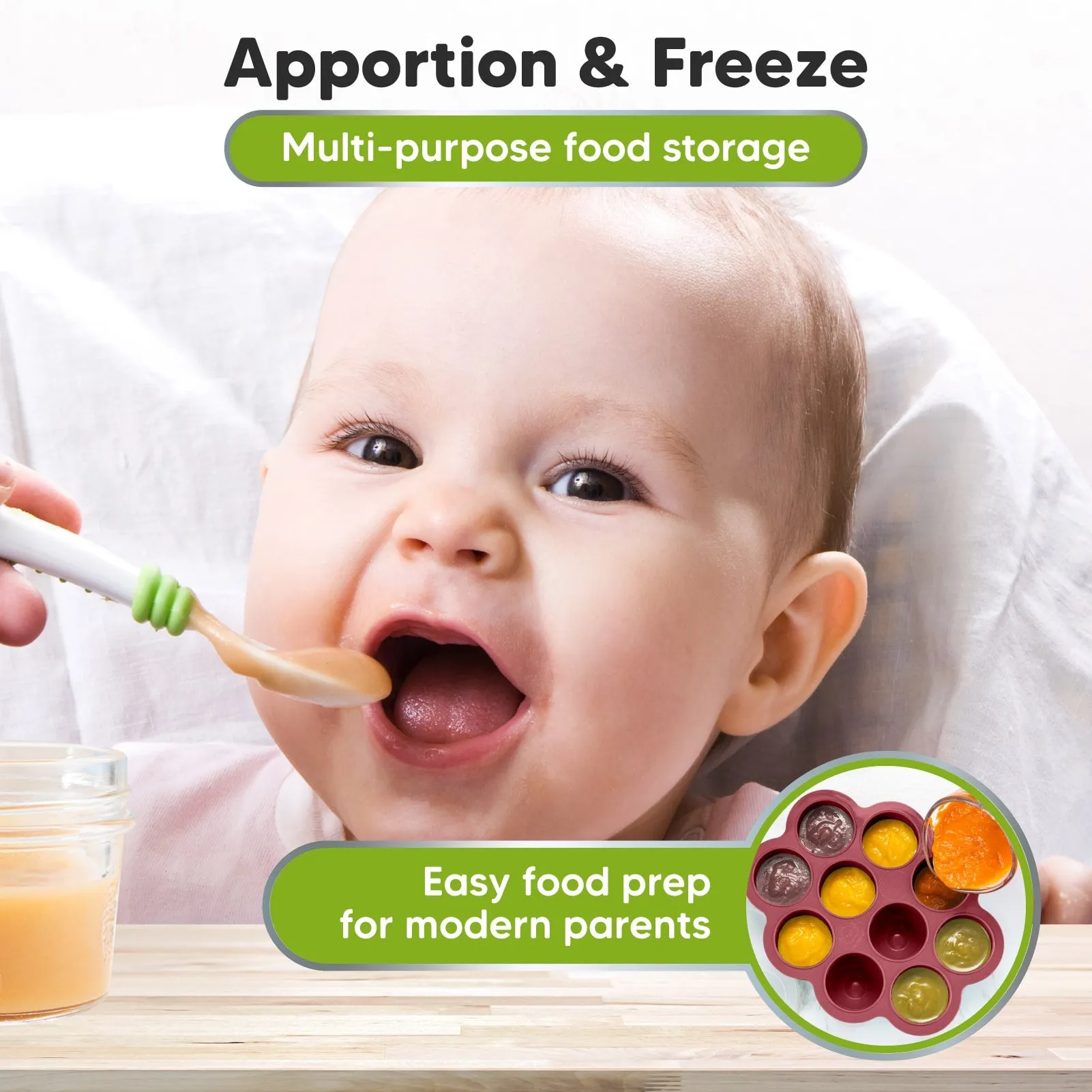 Prep Silicone Baby Food Tray (Kirsch Red)