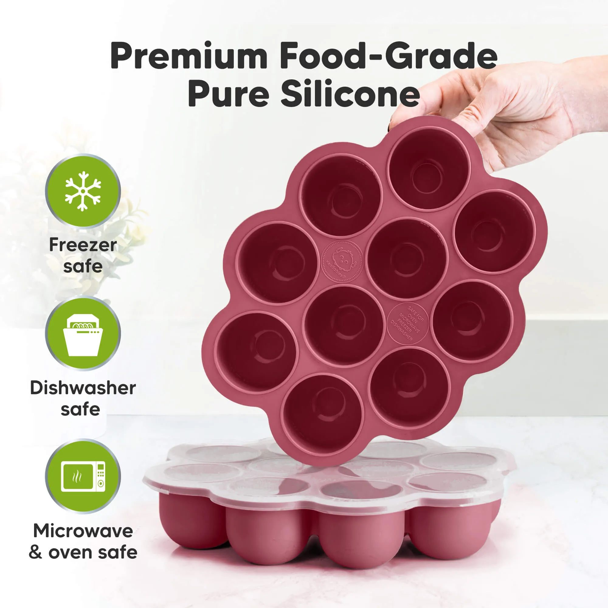 Prep Silicone Baby Food Tray (Kirsch Red)
