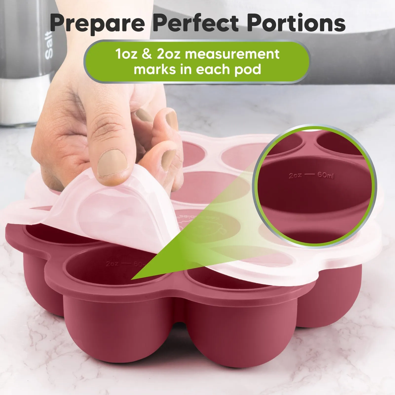 Prep Silicone Baby Food Tray (Kirsch Red)