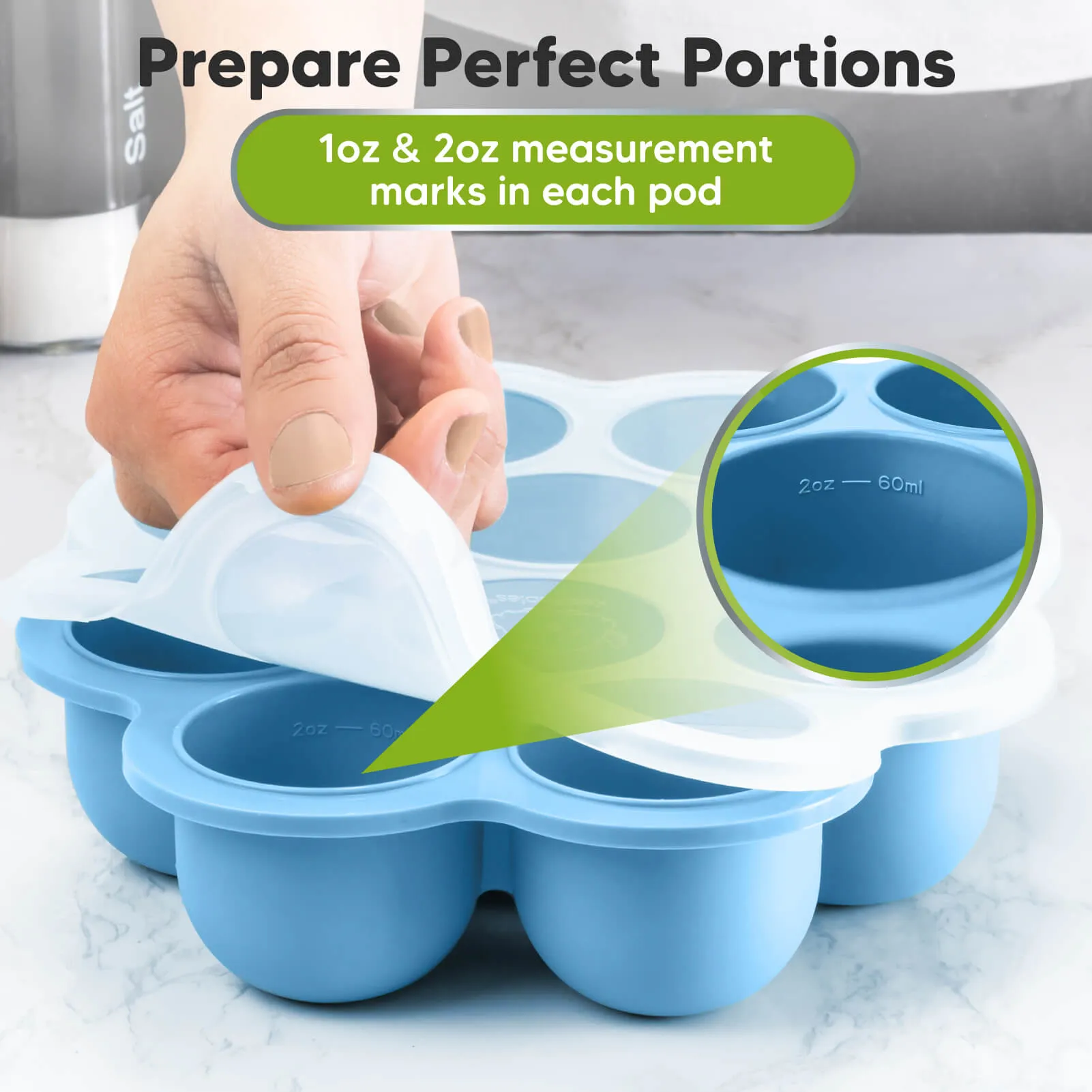 Prep Silicone Baby Food Tray (Misty Blue)