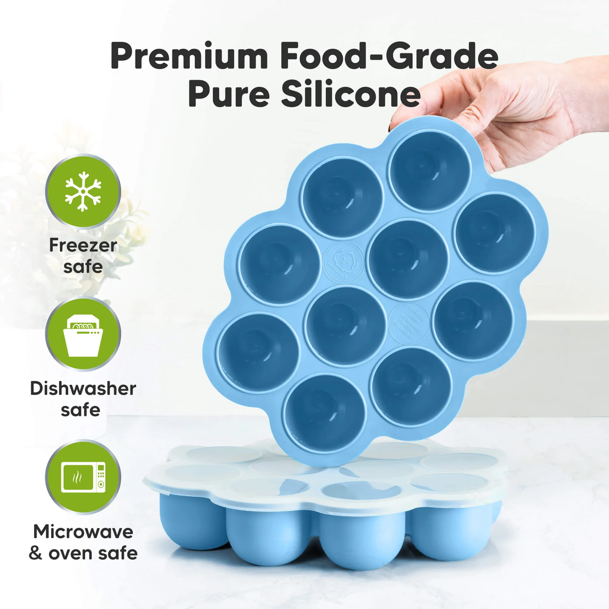 Prep Silicone Baby Food Tray (Misty Blue)