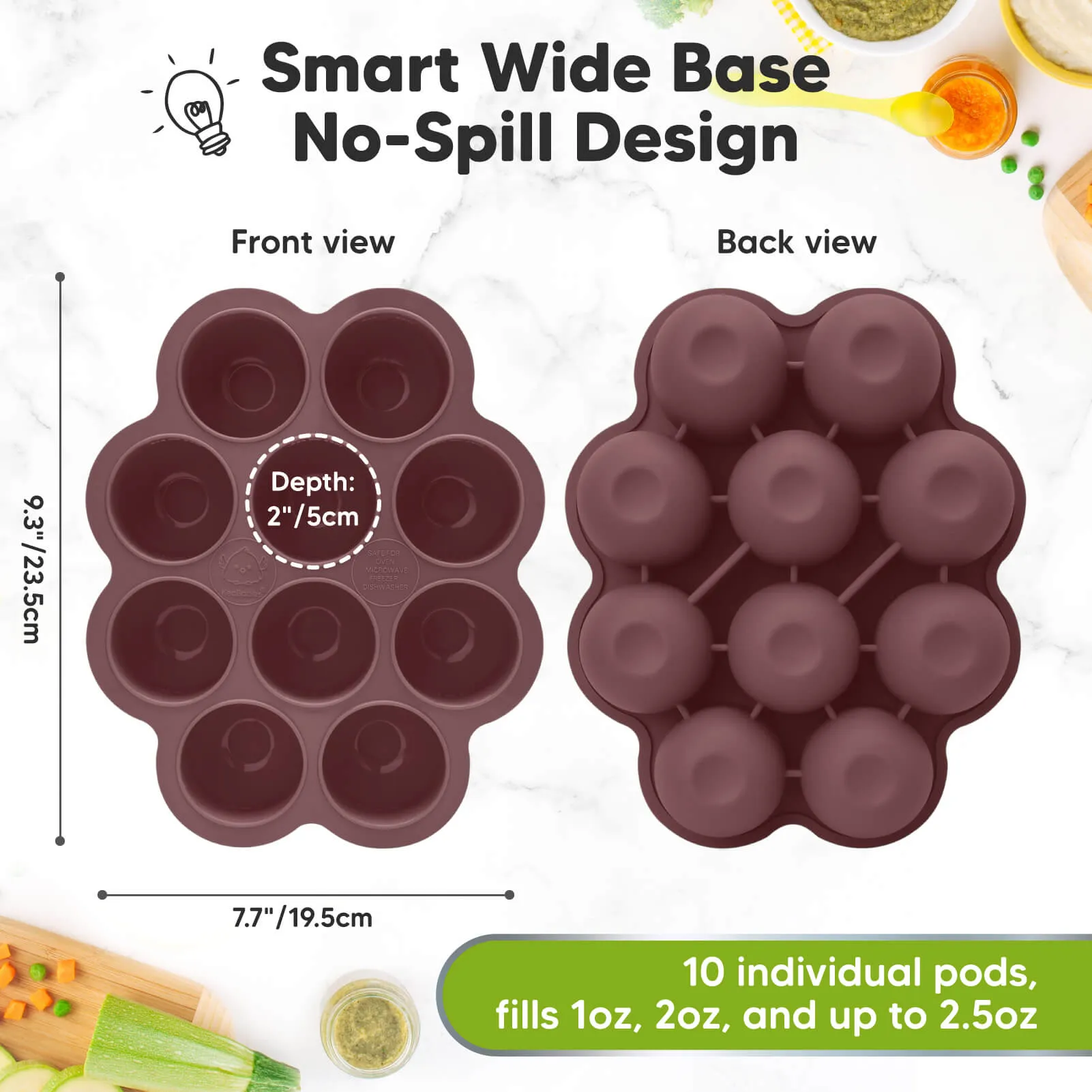 Prep Silicone Baby Food Tray (Mulberry)