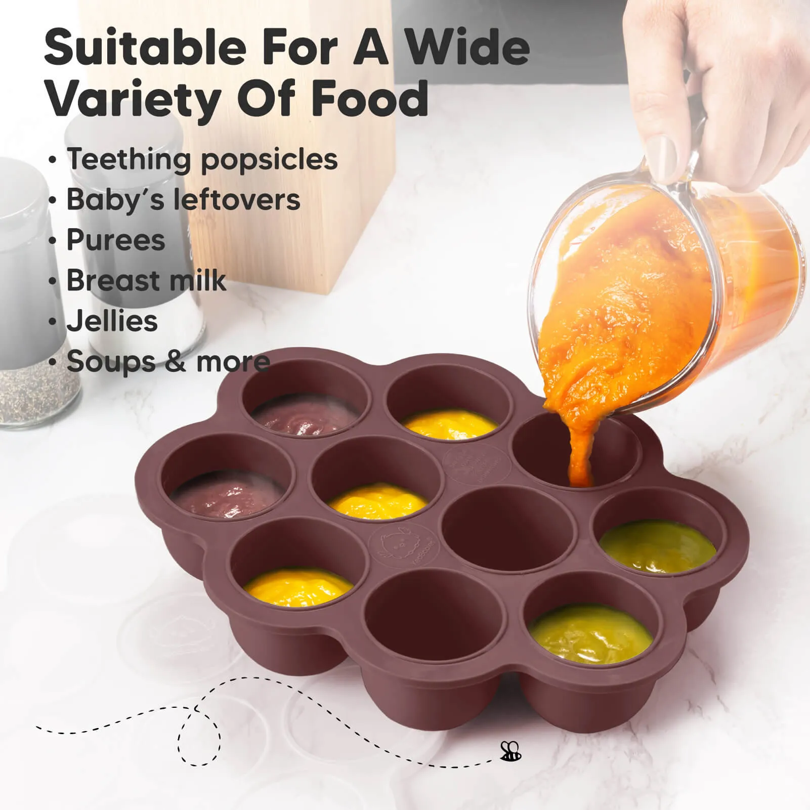 Prep Silicone Baby Food Tray (Mulberry)