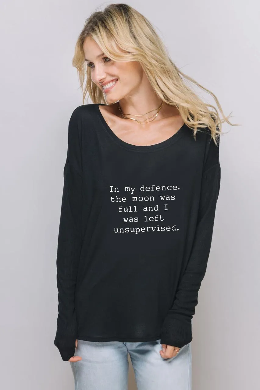 "Full Moon" Original Ribbed Long Sleeve Tee